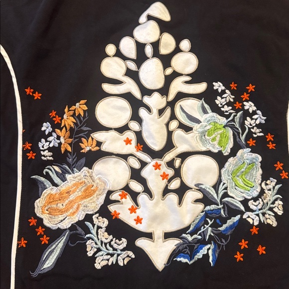Free People Movement Black Embroidered Sweater with Floral Design - Picture 4 of 7